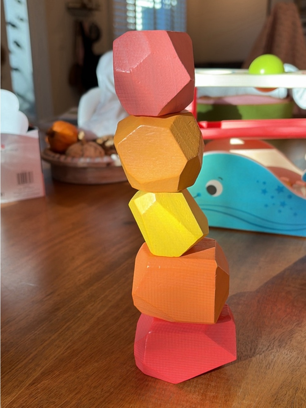Lovevery Stacking Wooden Tumbling Stones - Multi-Color Kids Toy
